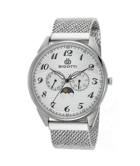 iShopping - Bigotti Analog Stainless Steel Men's Watch Silver (BG.1.10020-1)