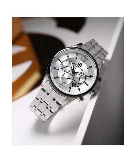 iShopping - Bigotti Milano Stainless Steel Men's Watch Silver (BG.1.10018-1)