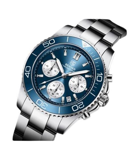 iShopping - Benyar Chronograph Exclusive Edition Men's Watch Silver (BY-1293)