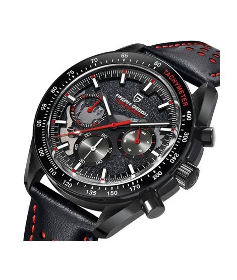 iShopping - Benyar PD Leather Chronometer Watch For Men Black (PD-1779-3)