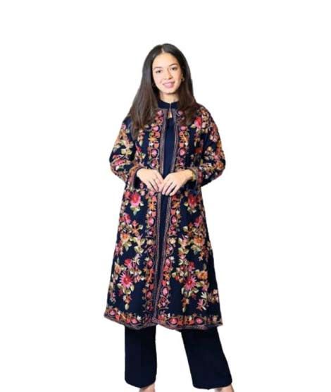 iShopping - Azhari Traders Embroidered With Inner And Trouser Suit 3pcs -Blue