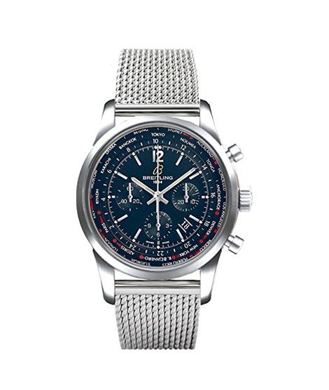 iShopping - Breitling Transocean Chronograph Unitime Men's Watch Silver (AB0510U9/C879-159A)