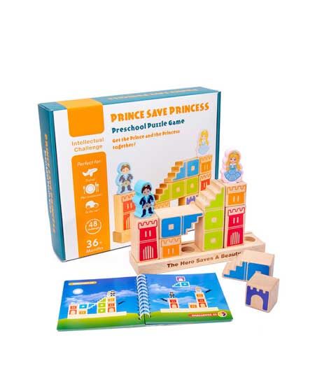 iShopping - Shopeasy Prince Save Princess Wooden Building Blocks Toy