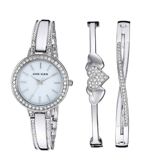 iShopping - Anne Klein Swarovski Watch For Women Silver (AK/3355SVST)