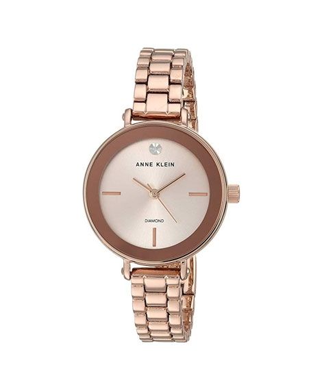 iShopping - Anne Klein Diamond-Accented Watch For Women Rose Gold (AK/3386RGRG)
