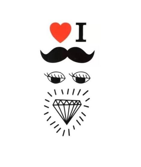 iShopping - G-Mart I Love Mustache Temporary Tattoo Sticker