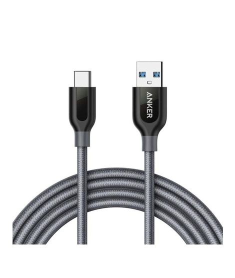 iShopping - Anker Powerline+ USB C To USB-A 3.0 Cable - 6ft Gray (A8169HA1)
