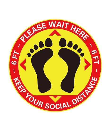 iShopping - Limelite Care Social Distancing Floor Stickers 6 Pcs