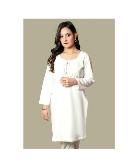iShopping - Wardahs Collection Cotton Kurti For Women White (0005)