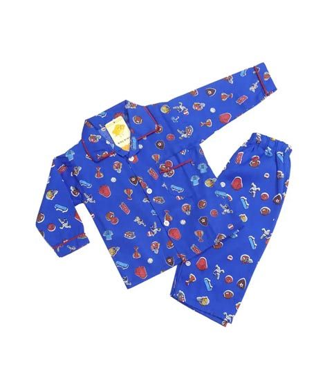 iShopping - Mubarak Store Printed Cotton Boys & Girls Night Dress - (77256)