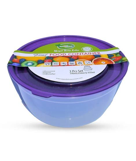 iShopping - Appollo Trend Food Container Medium (Pack Of 3)-Purple