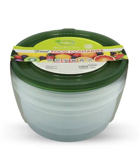 iShopping - Appollo Trend Food Container Large (Pack Of 3)-Olive Green