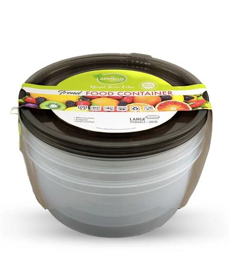 iShopping - Appollo Trend Food Container Large (Pack Of 3)-Smoke Gray