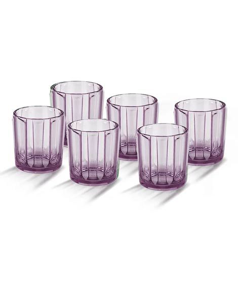 iShopping - Appollo Real Acrylic Glass M-3 (Pack Of 6)-Purple