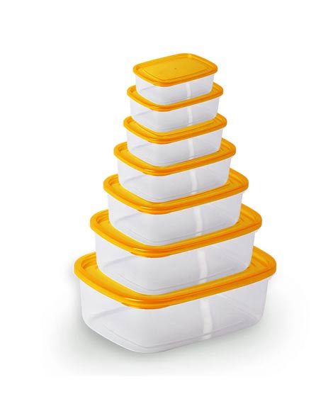 iShopping - Appollo Crisper Food Container Bundle (Pack Of 7)-Orange