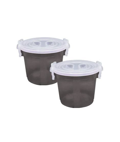 iShopping - Appollo Handy Food Storage Container Small (Pack Of 2)-Smoke Grey