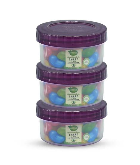 iShopping - Appollo Smart Mini Jar Small (Pack Of 3)-Purple