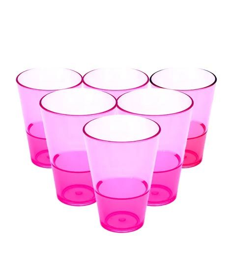 iShopping - Appollo Party Acrylic Glass M-6 (Pack Of 6)-Pink