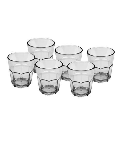 iShopping - Appollo Party Acrylic Glass M-4 (Pack Of 6) -Natural