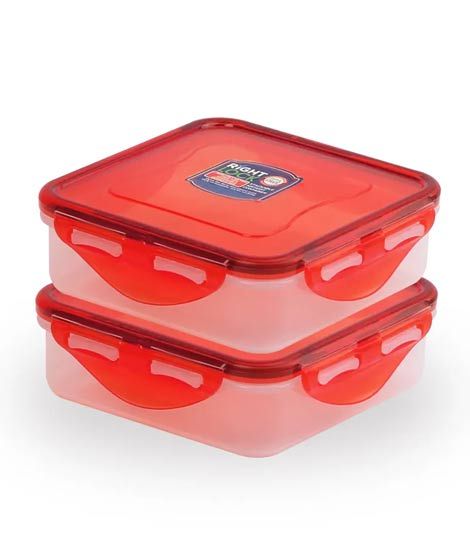 iShopping - Appollo Right Lock Food Keeper Small (Pack Of 2)-Red