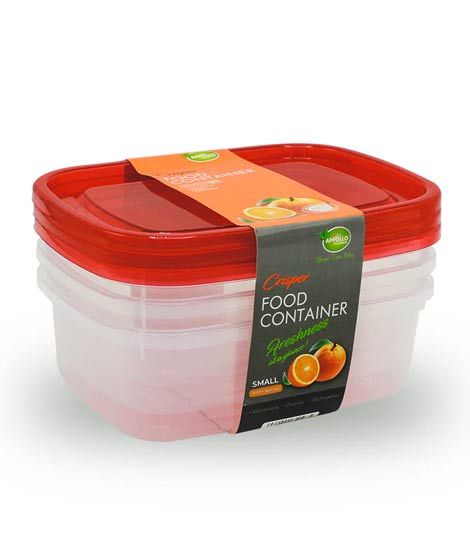 iShopping - Appollo Crisper Food Container Small (Pack Of 3)-Red