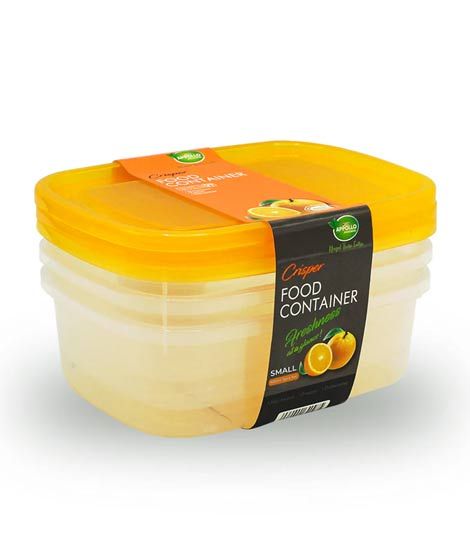 iShopping - Appollo Crisper Food Container Small (Pack Of 3)-Orange