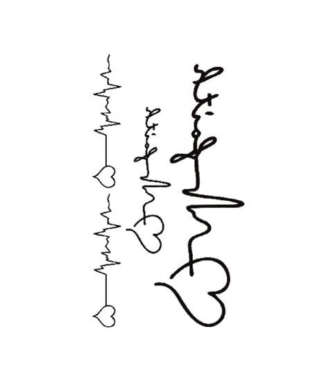 iShopping - Ferozi Traders Love Electrocardiogram Temporary Tattoo Sticker