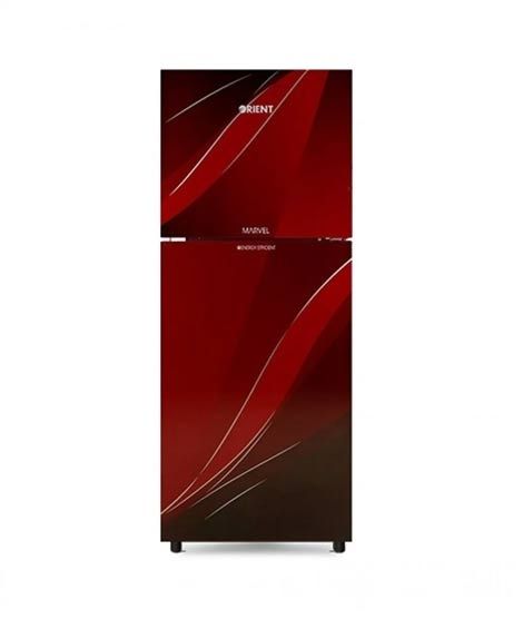 iShopping - Orient Marvel 350 Glass Door Freezer-On-Top Refrigerator 13 Cu Ft Red