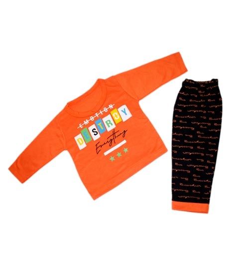 iShopping - Komfy Printed Baba Suit Orange (NBB044)