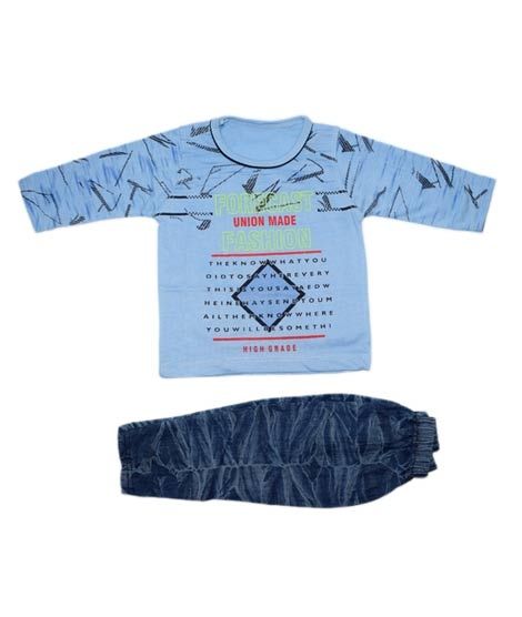 iShopping - Komfy Printed Baba Suit Blue (NBB054)