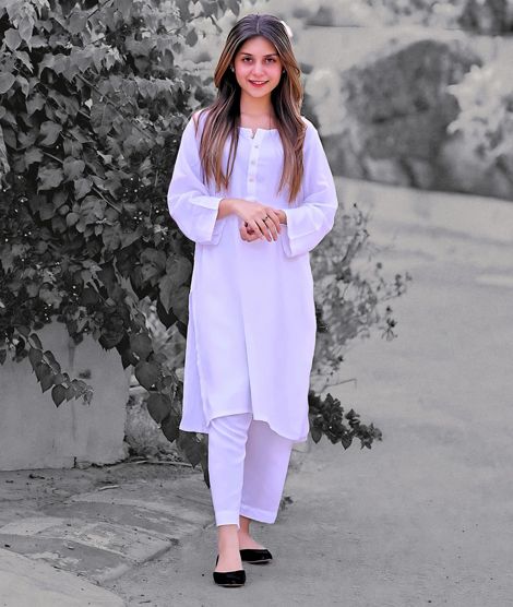 iShopping - Vcare Natural 2 Pieces Casual Suit For Women White (WL)-Large