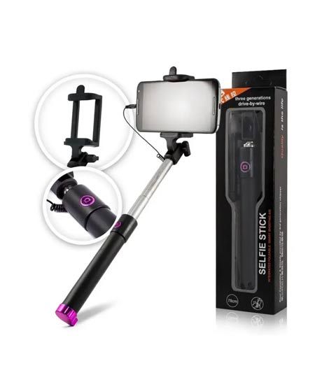 iShopping - ShopEasy Folding Wired Selfie Stick Handheld Monopod