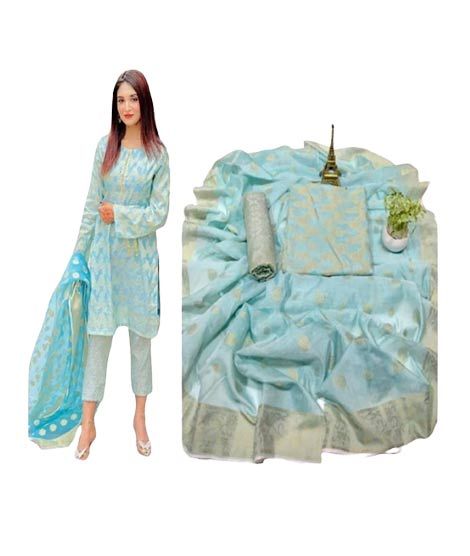 iShopping - Shah Kamal Cotton Jacquard Fabrics Unstitched Suit For Women 3-Pcs