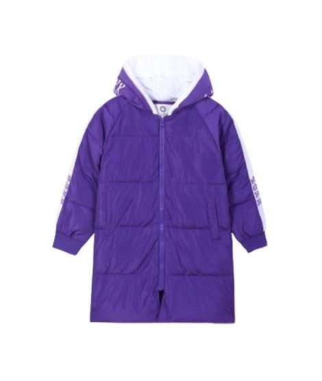 iShopping - HnH Marketing Sleeve Panel Quilted Zipper Hoodie For Women Purple-12-13 Years