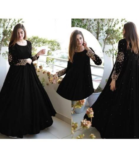iShopping - Pista Collection 3pcs Heavy Embroidered Maxi Trouser-Black