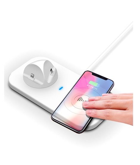 iShopping - Eager Enterprise 3 In 1 Qi Wireless Charger Stand For iPhone & Samsung White