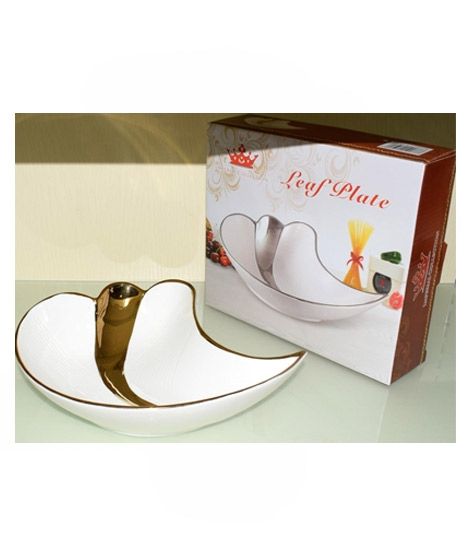 iShopping - Easy Shop 2 Partition Leaf Style Serving Tray