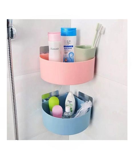 iShopping - Easy Shop Bathroom Corner Storage Shelf Blue
