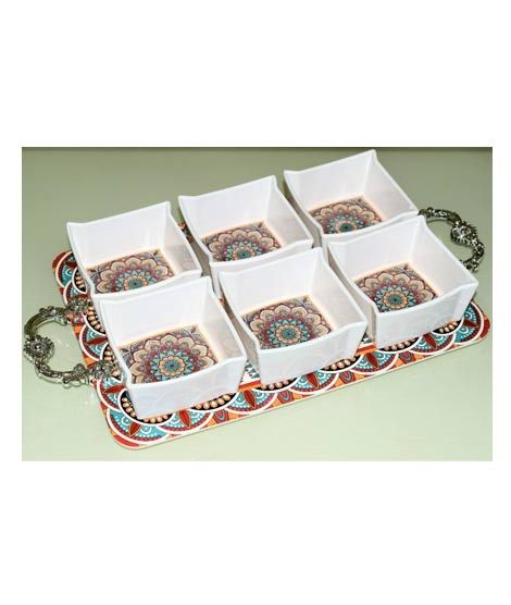iShopping - Easy Shop Melamine Nuts Platter with 6 Small Bowl Set