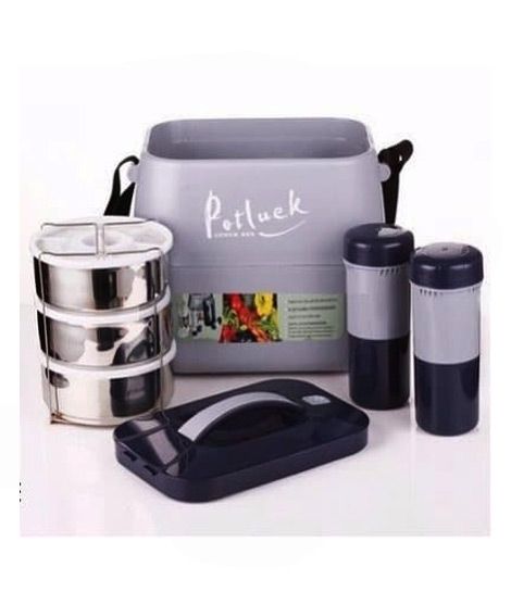 iShopping - Easy Shop Picnic Carrier Lunch Bags And Box Set Black