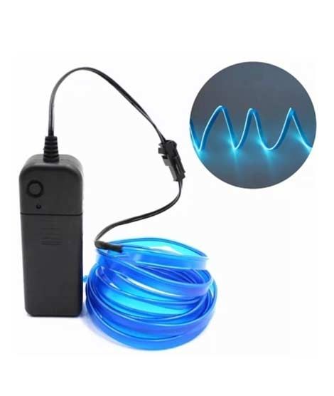 iShopping - Ferozi Traders EL Wire Flexible Neon Glow Strip Light Blue (15ft)