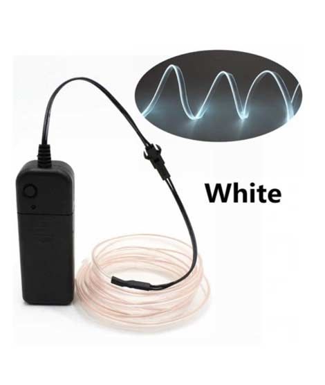 iShopping - Ferozi Traders EL Wire Flexible Neon Glow Strip Light White (15ft)