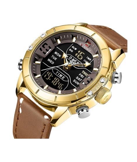 iShopping - Naviforce Dual Time Edition Men's Watch Light Brown (NF-9153-9)