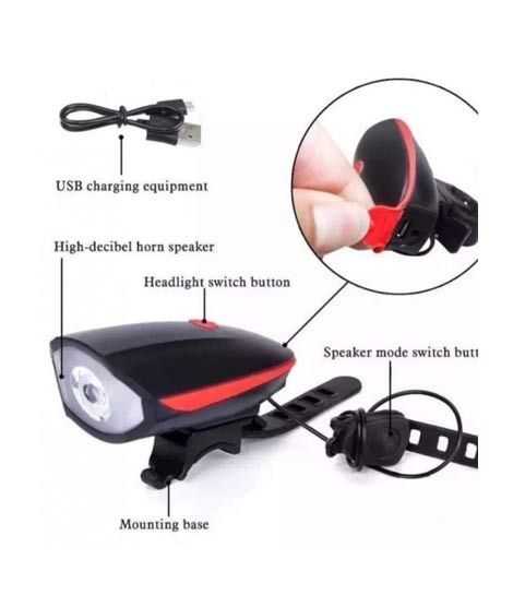 iShopping - G-Mart Bicycle Led Headlight Light with Bell USB