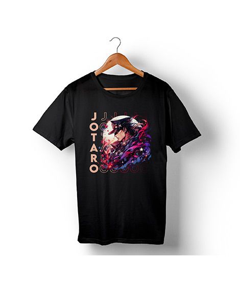 iShopping - Genteez Jotaro Digital Printed T Shirt For Men-Black-Medium