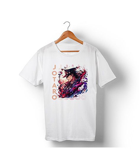 iShopping - Genteez Jotaro Digital Printed T Shirt For Men-White-Large