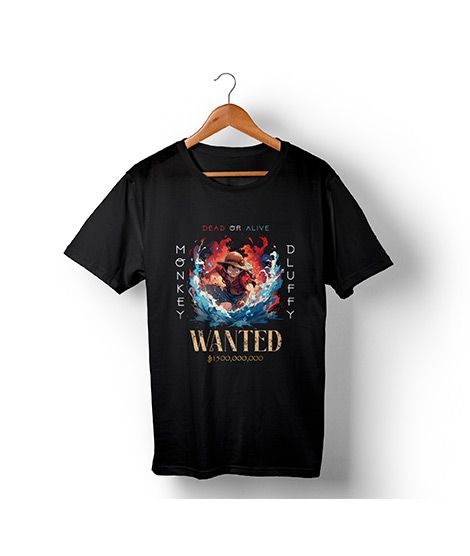 iShopping - Genteez Monkey D Luffy Digital Printed T Shirt For Men-Black-Large