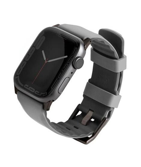 iShopping - Uniq Linus Airosoft Silicone Strap For Apple Watch Series 1-8 Grey