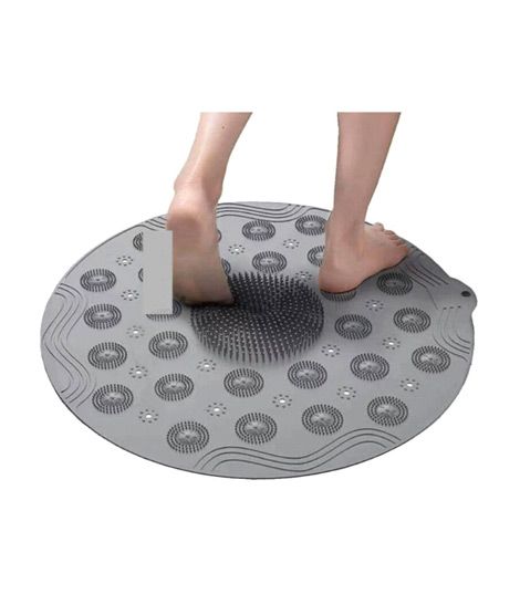 iShopping - Shopeasy Silicone Foot Massage Cleaning Bath Mat-Grey