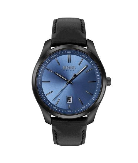 iShopping - Hugo Boss Analog Leather Men's Watch Black (1513727)